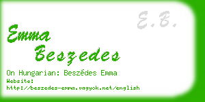 emma beszedes business card